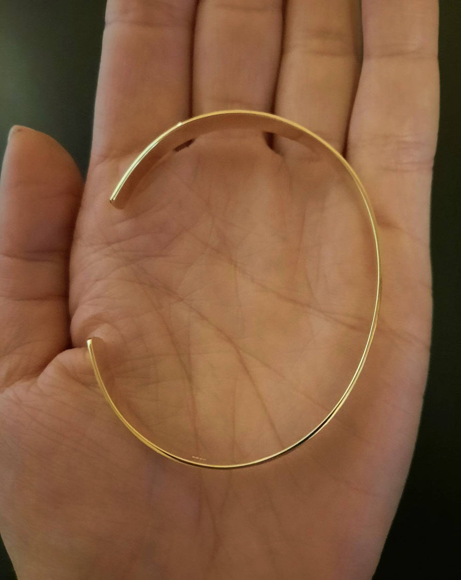 Gold-plated bangle made of 925 sterling silver. Real silver gold plated. Narrow bracelet, minimalist style. Thin golden bracelet. New