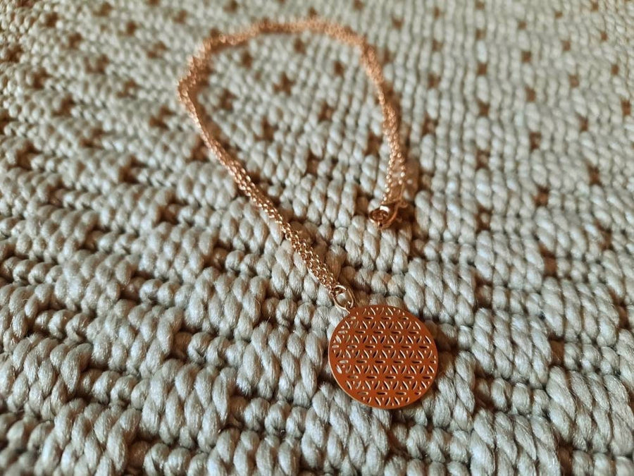 Flower of Life, Necklace Rose Gold, Flower of Life in Rose Gold Gold, Necklace with Rose Gold Pendant, Necklace, Handmade from Germany